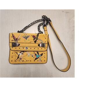 Topshop Polly Bird Embroidered Crossbody Bag Yellow